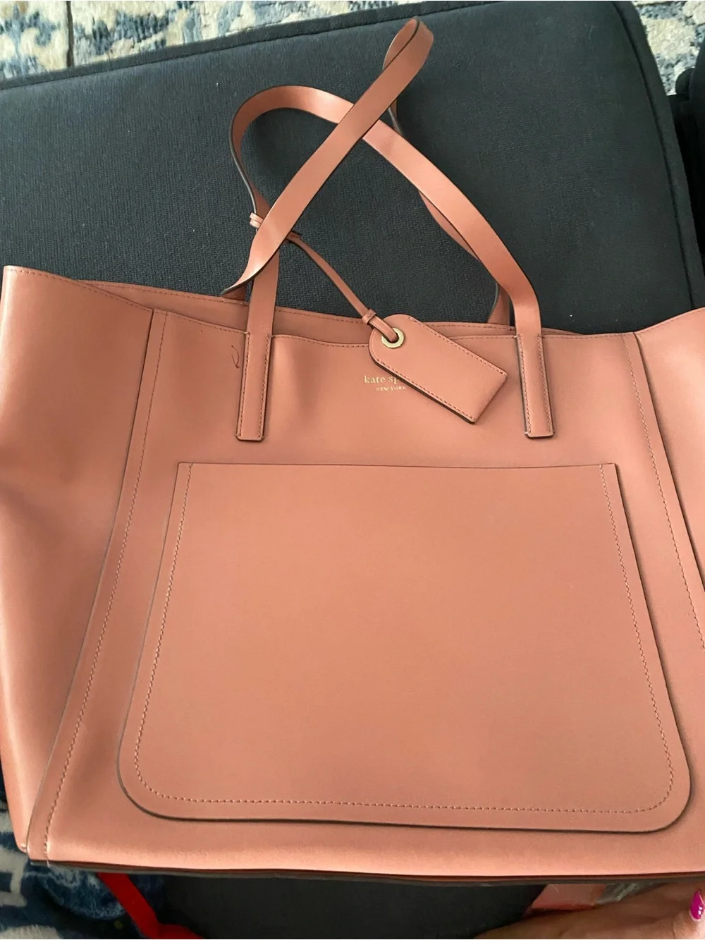 kate spade Rose Mauve Leather Tote with Front Pocket